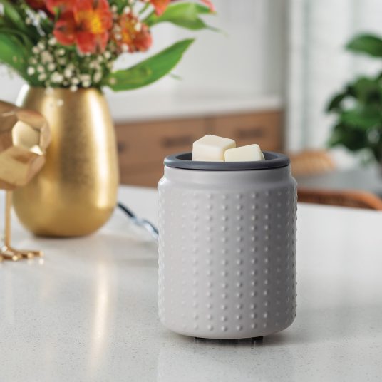 Flip Dish Wax Warmer (Gray Hobnail)